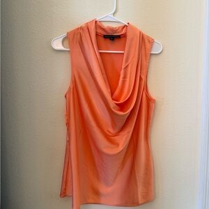 Boston Proper Marilyn Cowl Neck Charmeuse Blouse, coral, size small